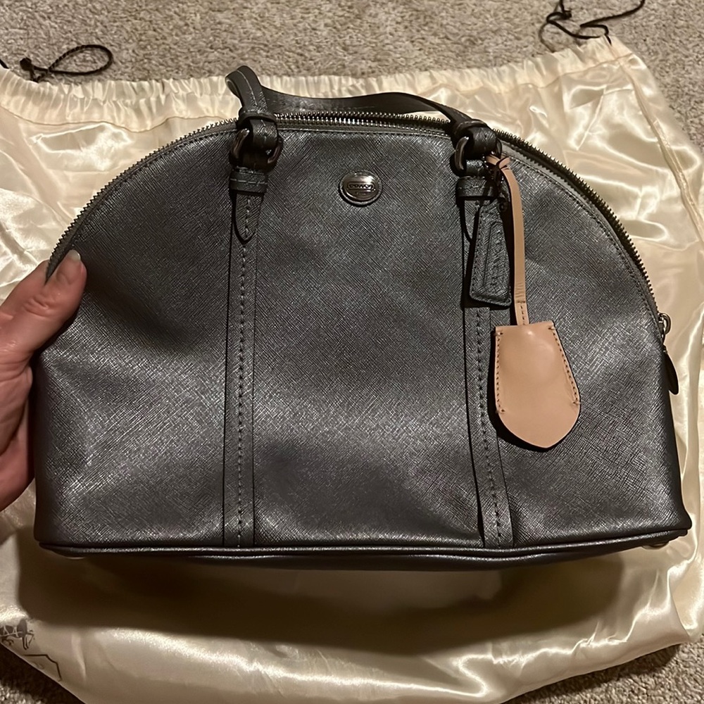 Silver Coach satchel with shoulder strap